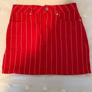 Red striped skirt